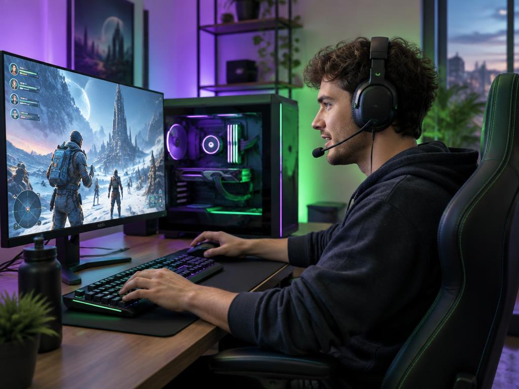 Joueur sur PC connecté au même salon vocal
